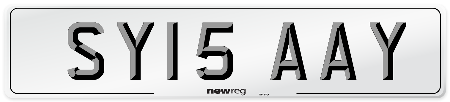 SY15 AAY Number Plate from New Reg